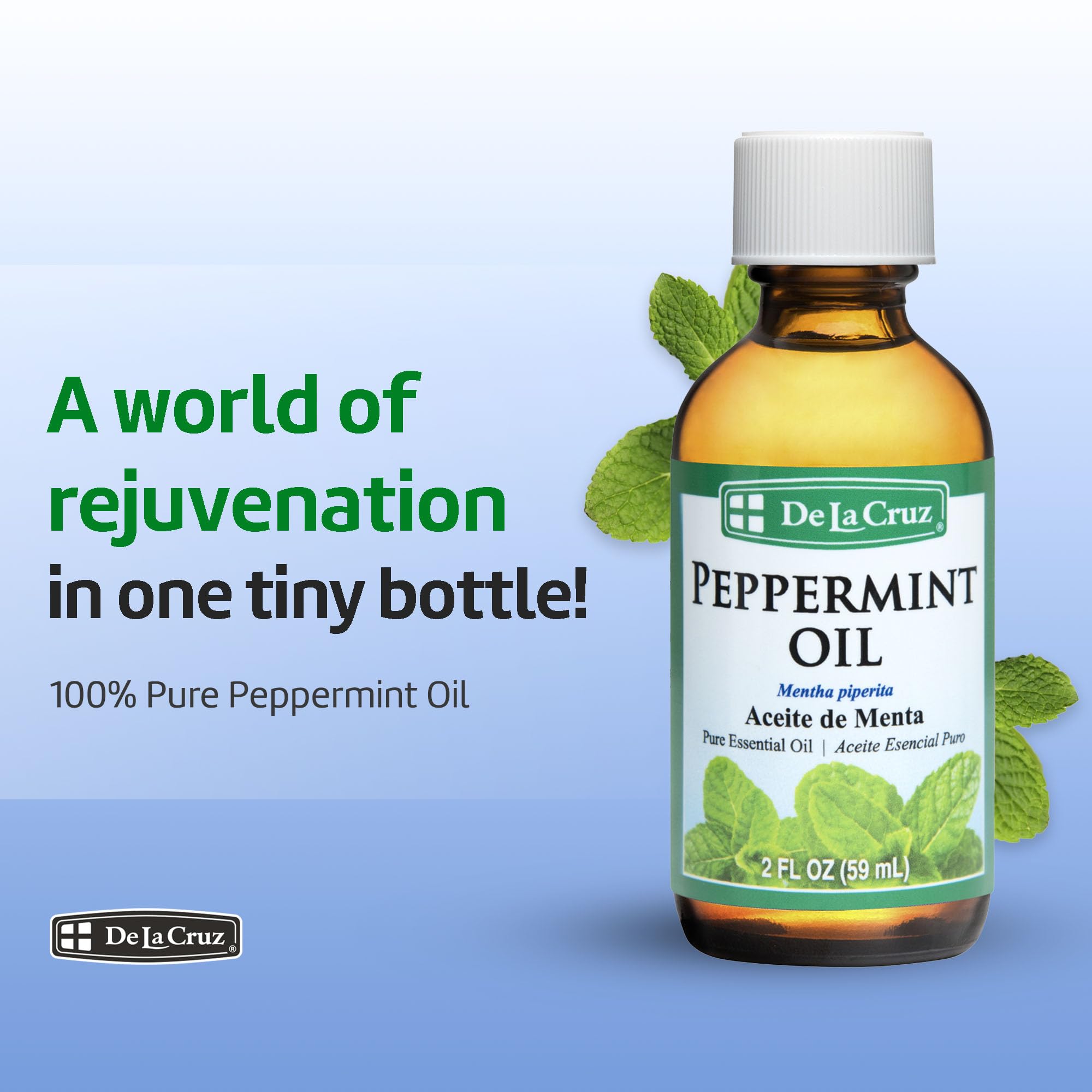 Diffuseur avec huile De La Cruz menthe, diffusion douce et revitalisante.