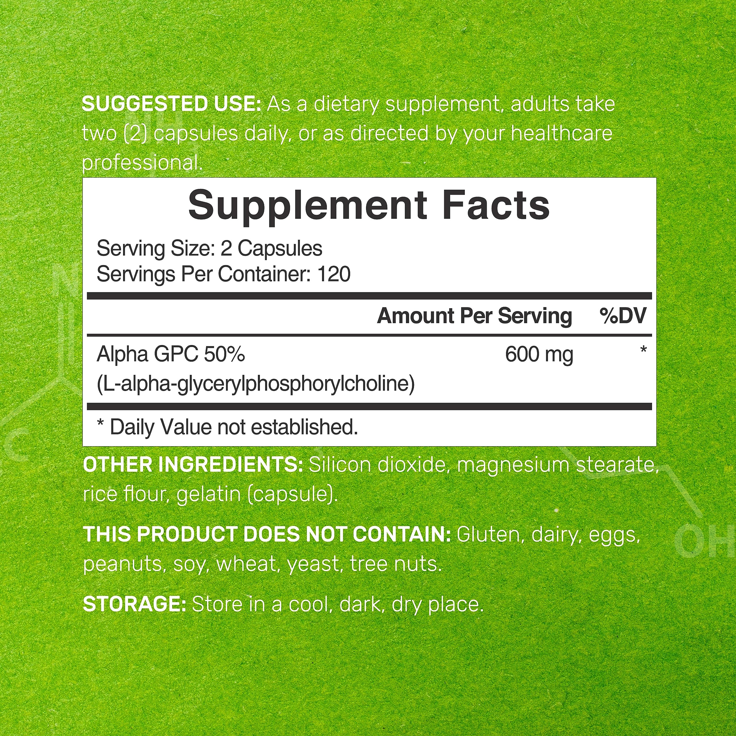 Capsules Alpha GPC 600 mg DEAL SUPPLEMENT – format pratique pour concentration et énergie mentale.