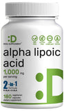 DEAL SUPPLEMENT Alpha-lipoïque 1000 mg, bouteille, soutien potentiel d'énergie.