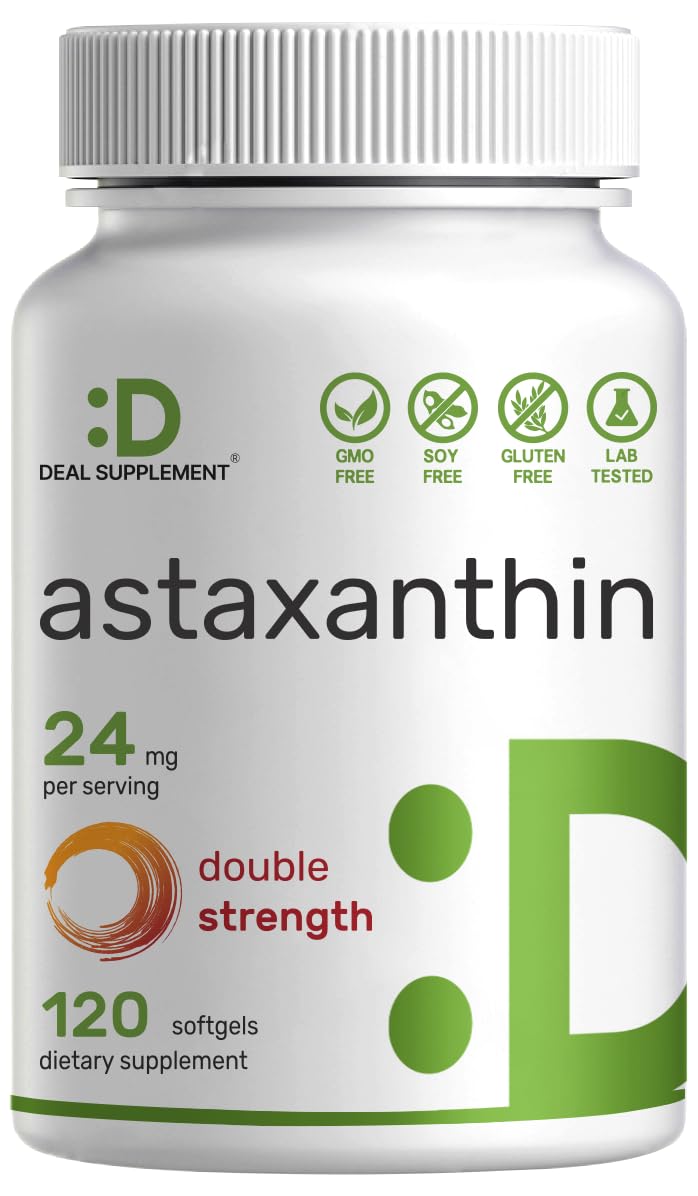 DEAL SUPPLEMENT Astaxanthin : bouteille de gélules pour peau lumineuse et vision claire