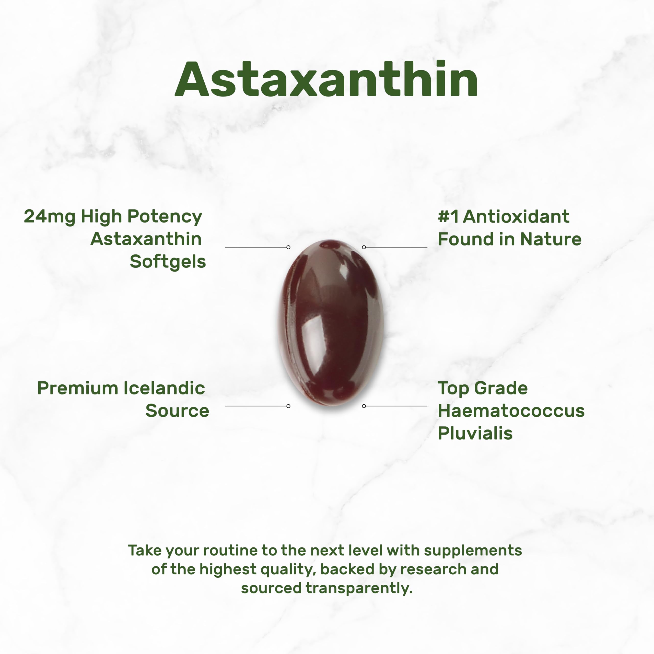 DEAL SUPPLEMENT Astaxanthin : étiquette affichant la double concentration de 24 mg