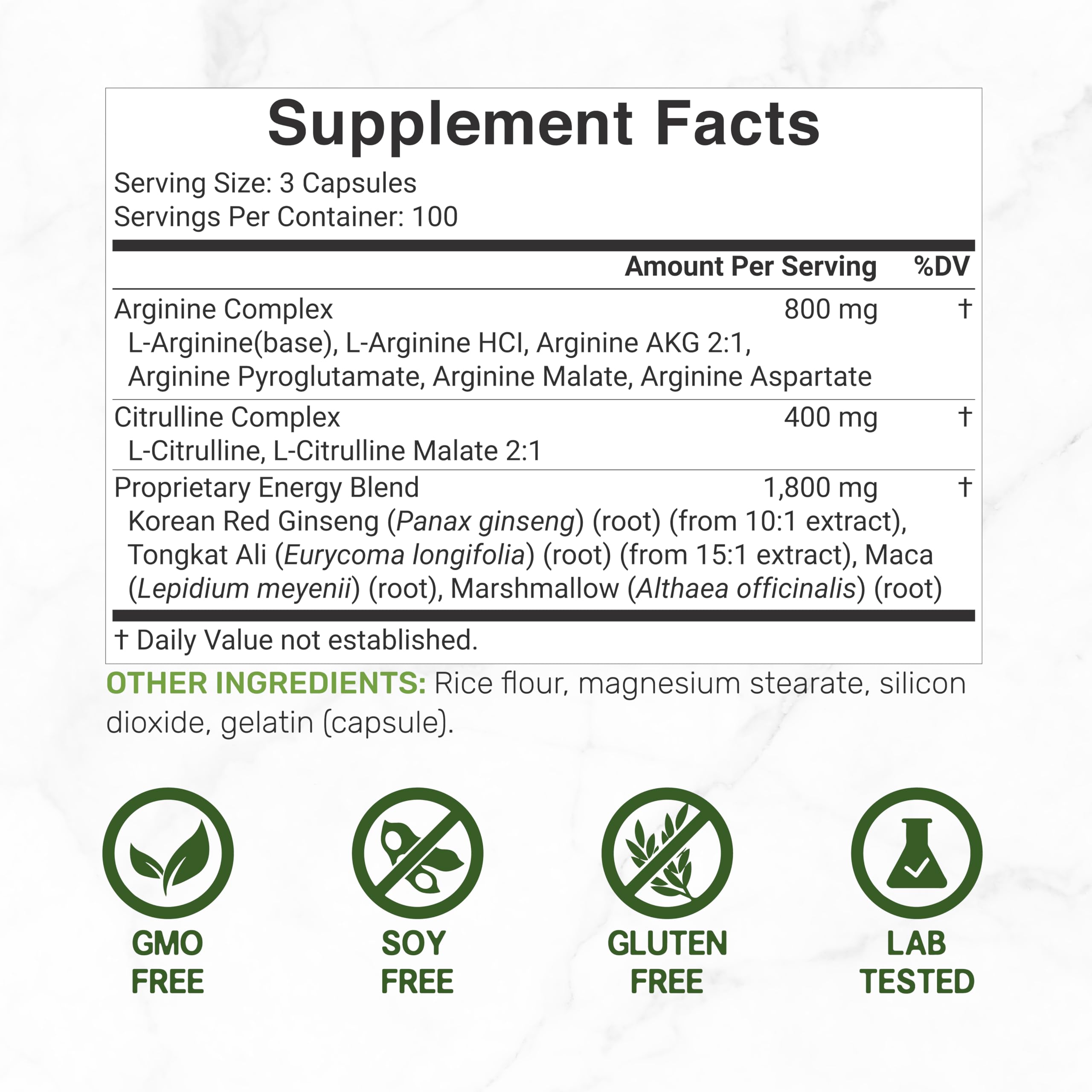 DEAL SUPPLEMENT capsules 3000 mg: formulation complète