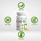 Étiquette sans OGM et sans gluten sur DEAL SUPPLEMENT CoQ10.
