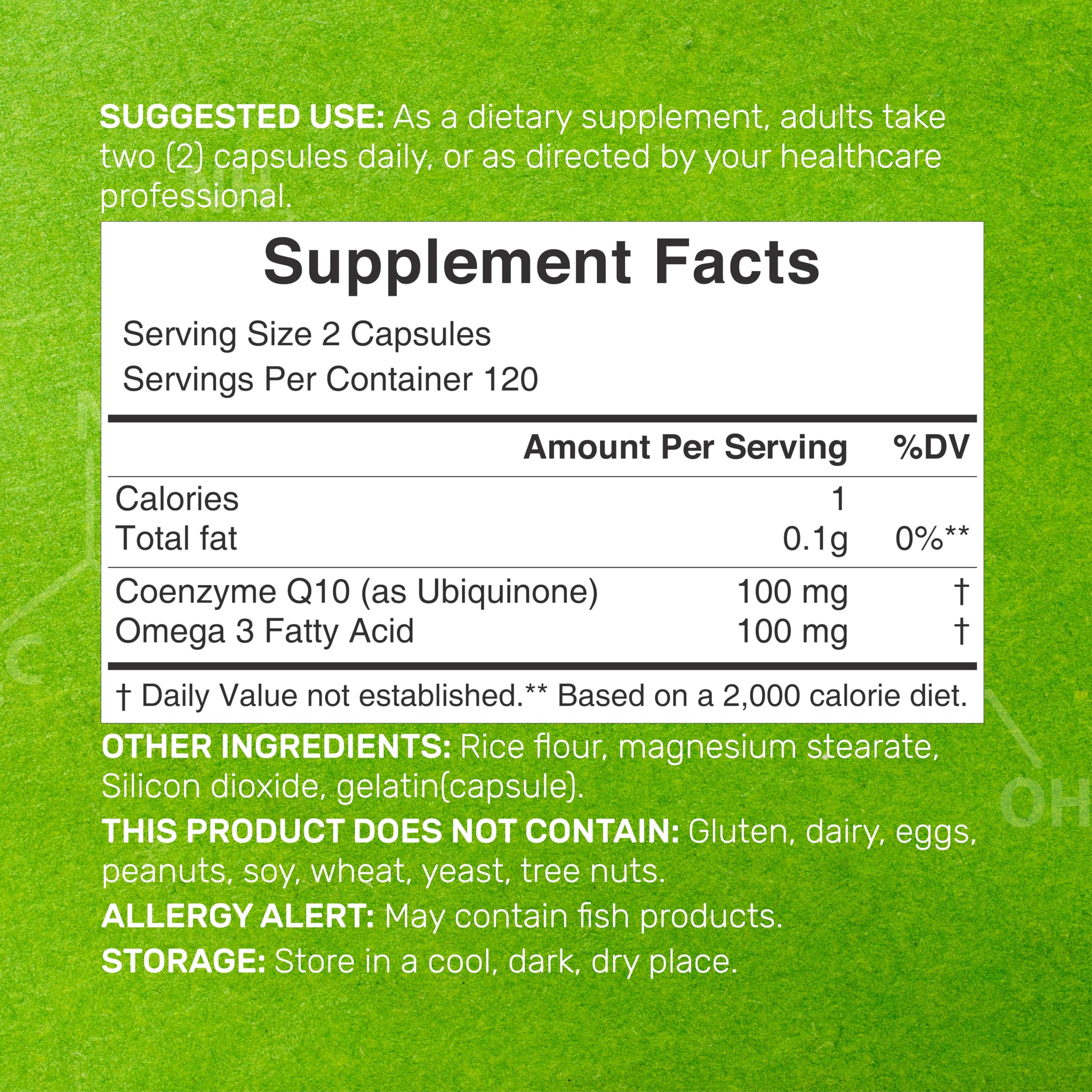 DEAL SUPPLEMENT CoQ10 Omega-3: capsules translucides favorisant l'absorption.