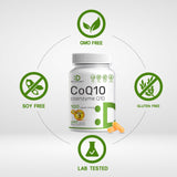 DEAL SUPPLEMENT CoQ10 Omega-3: étiquette sans OGM et sans allergènes.