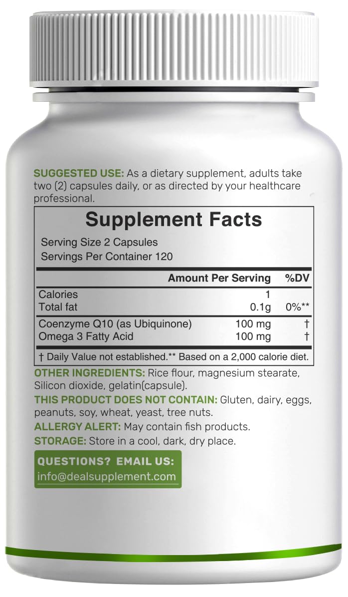 DEAL SUPPLEMENT CoQ10 Omega-3: synergy potentielle pour le quotidien.