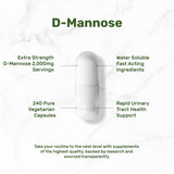 Bouteille DEAL SUPPLEMENT D‑Mannose, pratique pour le quotidien et le dosage recommandé.