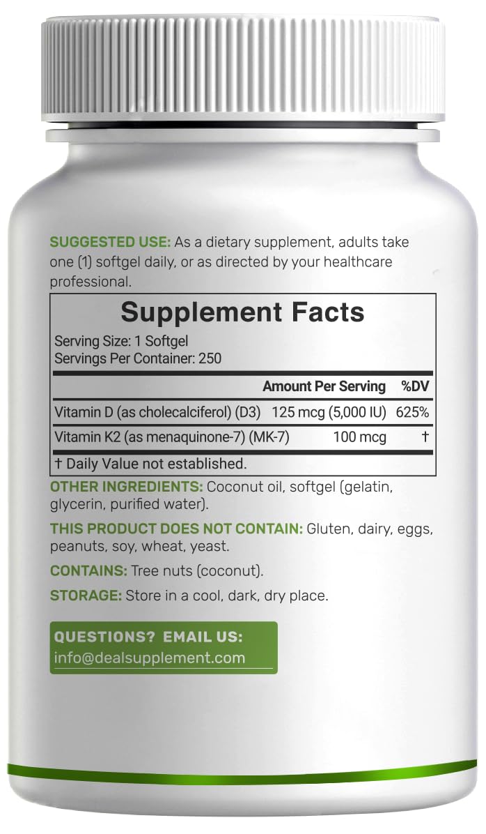 DEAL SUPPLEMENT D3 K2: soutien potentiel pour le cœur et les os.