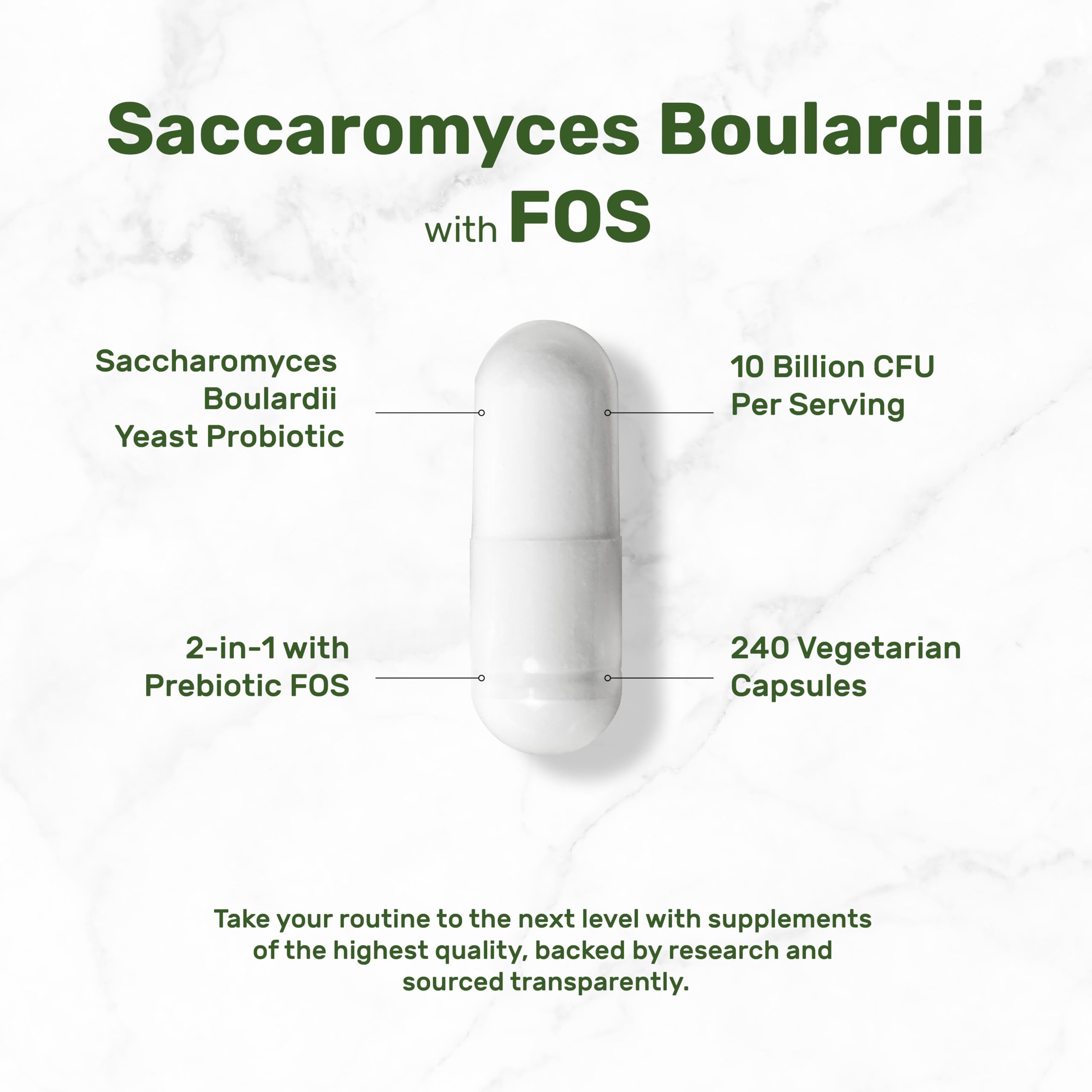 Deal Supplement Saccharomyces boulardii – Étiquette: non-GMO et sans allergènes majeurs.