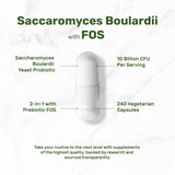Deal Supplement Saccharomyces boulardii – Étiquette: non-GMO et sans allergènes majeurs.