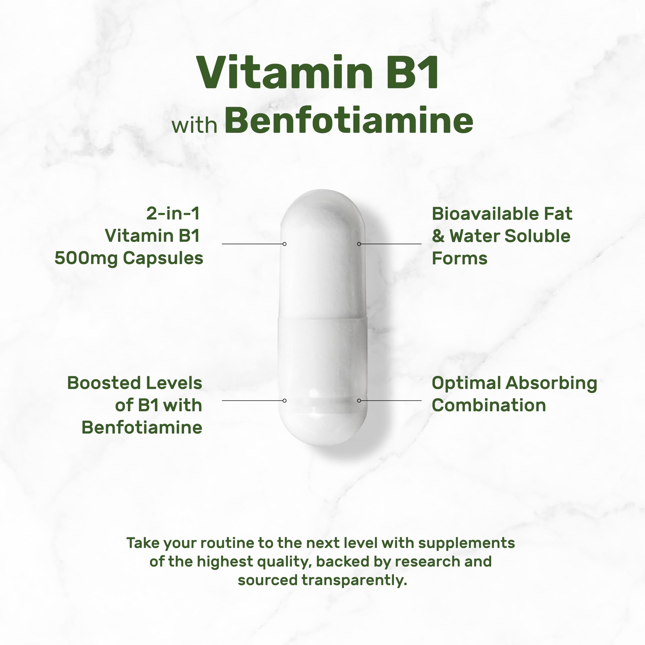 Gélules Deal Supplement Benfotiamine, faciles à intégrer dans la routine.