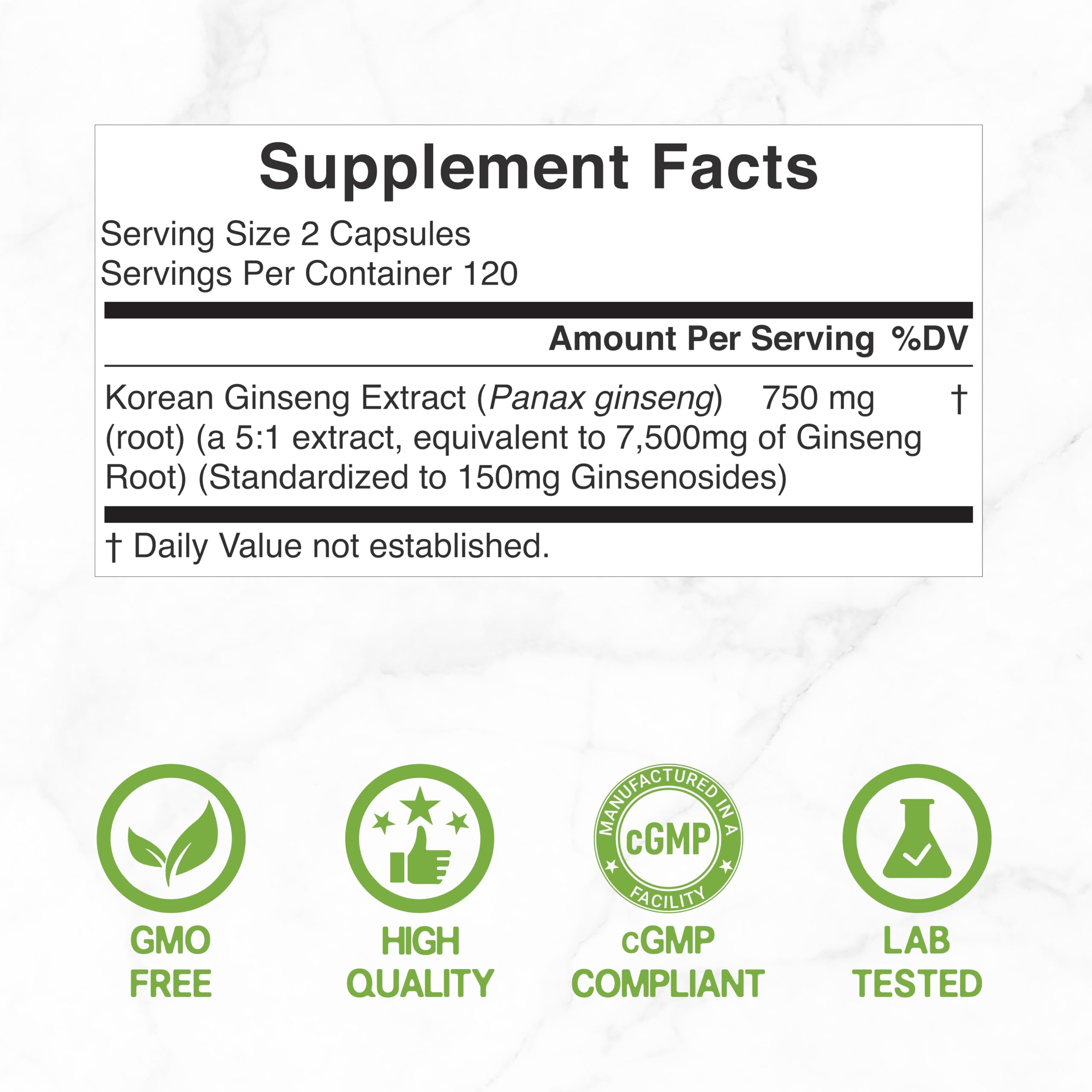 Deal Supplement Ginseng étiquette, traçabilité et provenance claires.