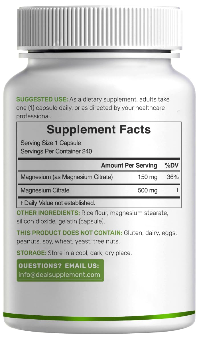 DEAL SUPPLEMENT Magnésium citrate – testé en laboratoire indépendant pour la qualité