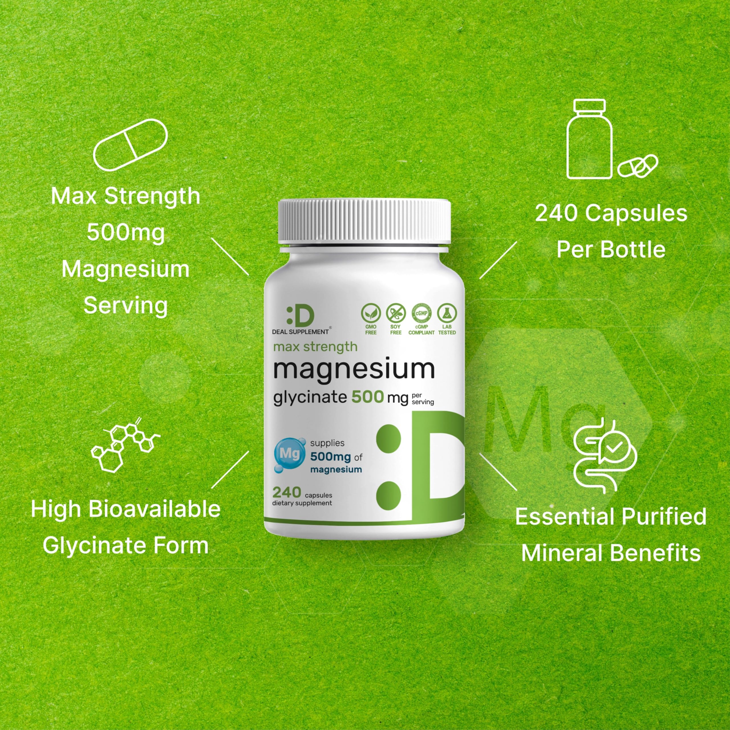 Deal Supplement Magnésium Glycinate – doseur et capsules, simplicité d’utilisation au quotidien.