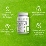 Goût citron naturel sur les gélules Oméga-3 DEAL SUPPLEMENT.