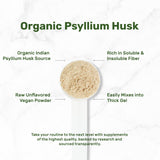 DEAL SUPPLEMENT poudre de psyllium bio mélangée dans eau ou smoothie pour épaissir naturellement.
