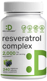 Deal Supplement Resveratrol Complexe - bouteille sombre prête à l'emploi, soutien antioxydant potentiel quotidien