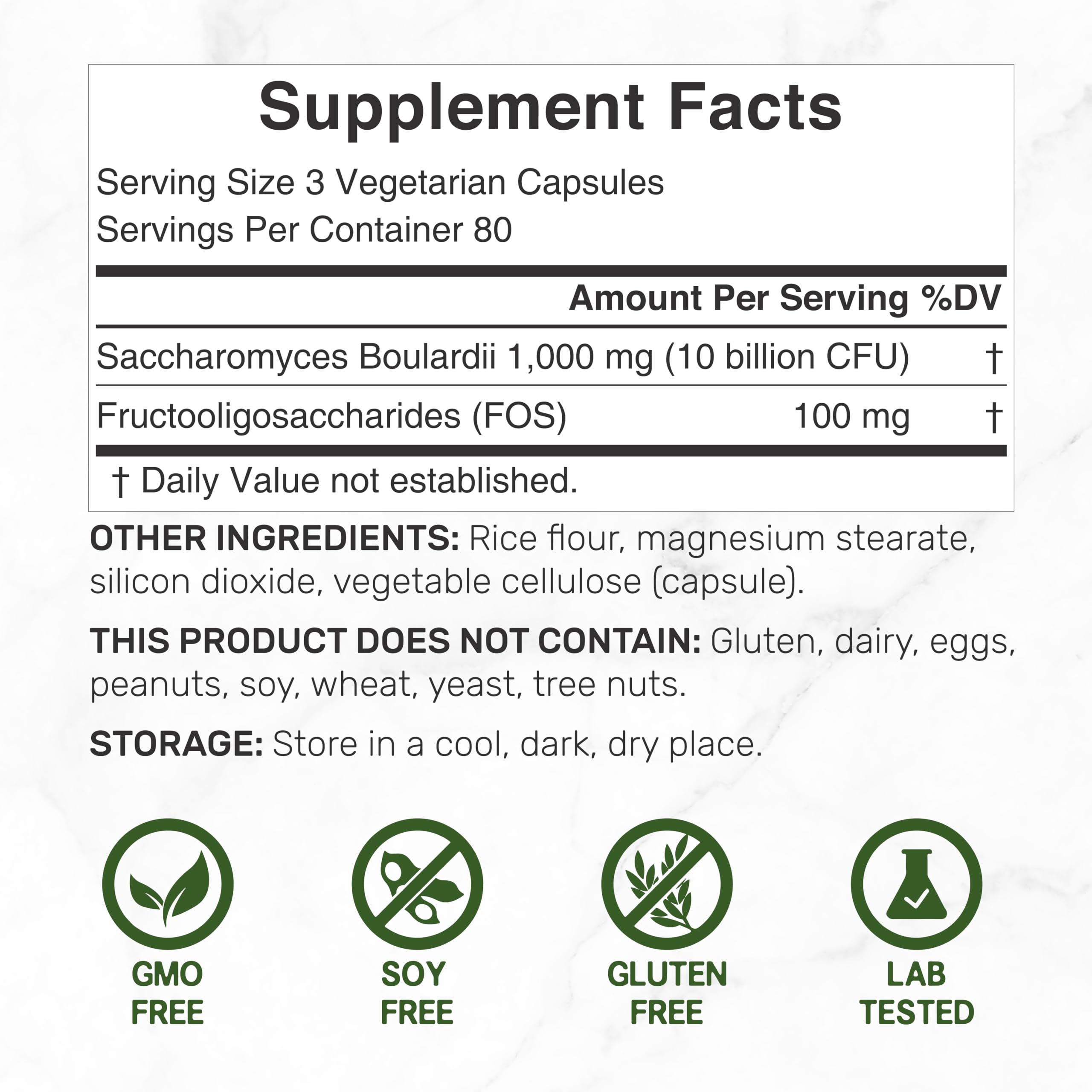 Deal Supplement Saccharomyces boulardii – Capsules végétales: combine probiotiques et prébiotiques pour une flore intestinale équilibrée.