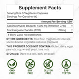 Deal Supplement Saccharomyces boulardii – Capsules végétales: combine probiotiques et prébiotiques pour une flore intestinale équilibrée.