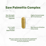 Gros plan sur capsules Saw Palmetto DEAL SUPPLEMENT