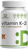 Deal Supplement Vitamin K2 MK-7, bouteille, favorise l’absorption des nutriments liposolubles.