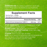 Deal Supplement Vitamin K2 MK-7, huile de coco, base enrichissante pour les gélules molles.