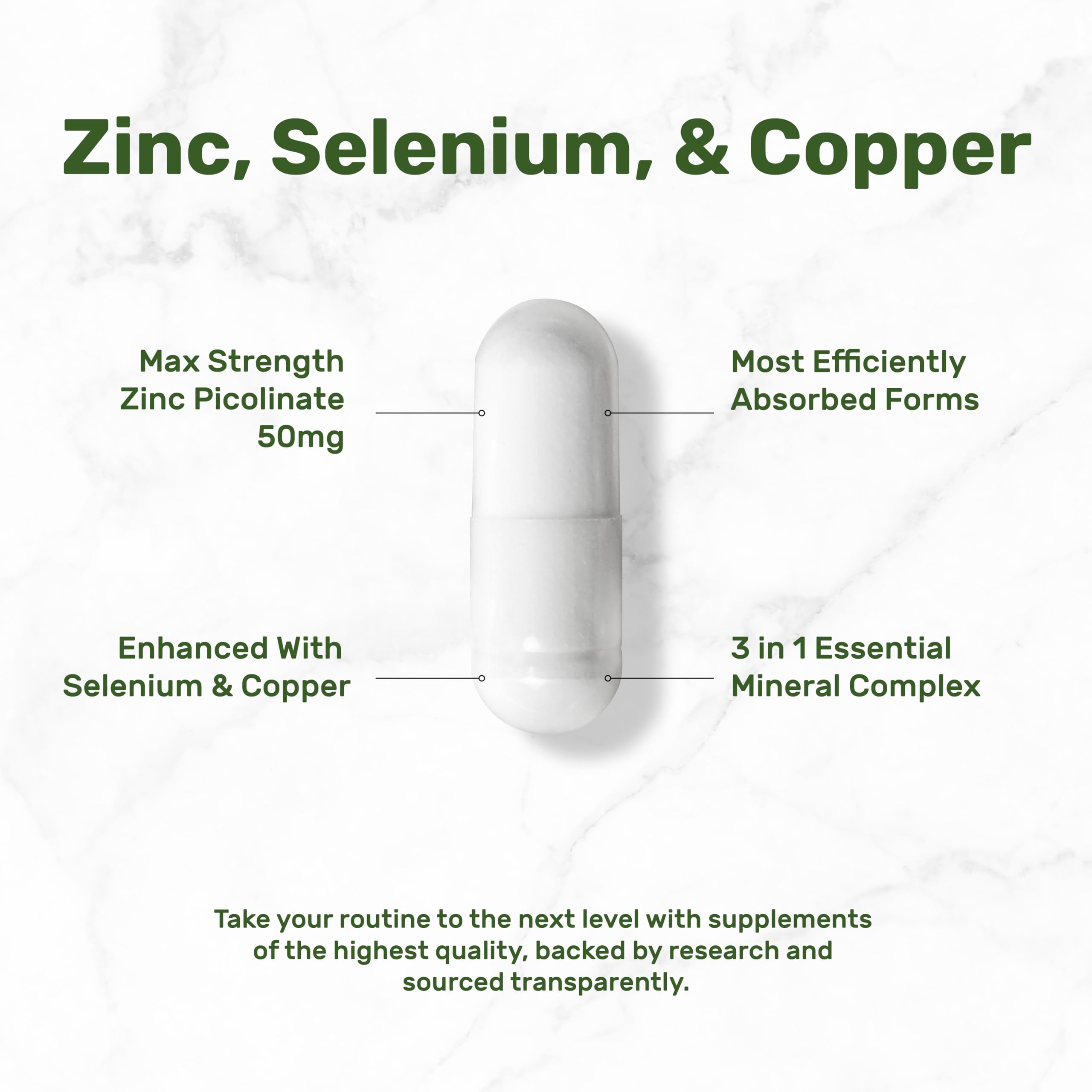 Deal Zinc 50 mg — Étiquette claire avec les détails du produit et sa traçabilité.