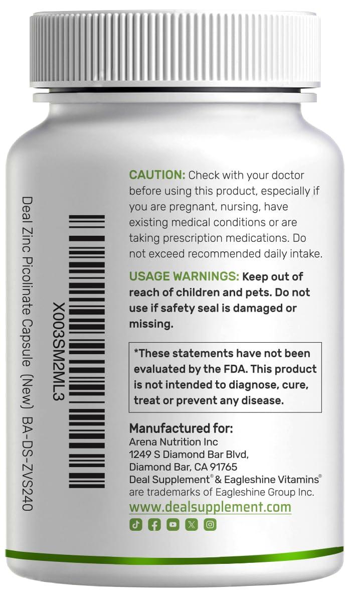 Deal Zinc 50 mg — Potentiel soutien immunitaire grâce au trio minéral.