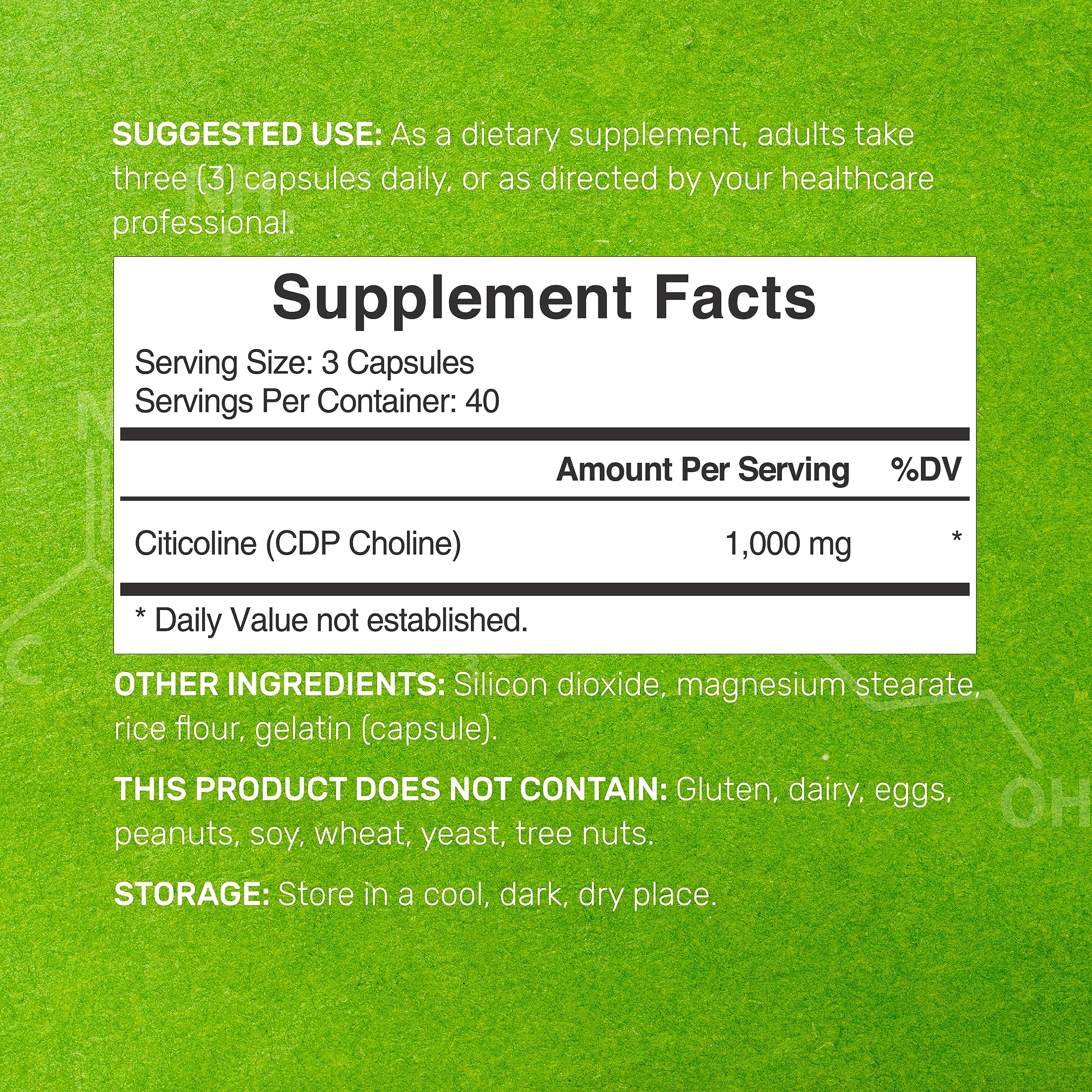 DEAL SUPPLEMENT Citicoline CDP Choline – capsules, apport quotidien mémoire et attention.
