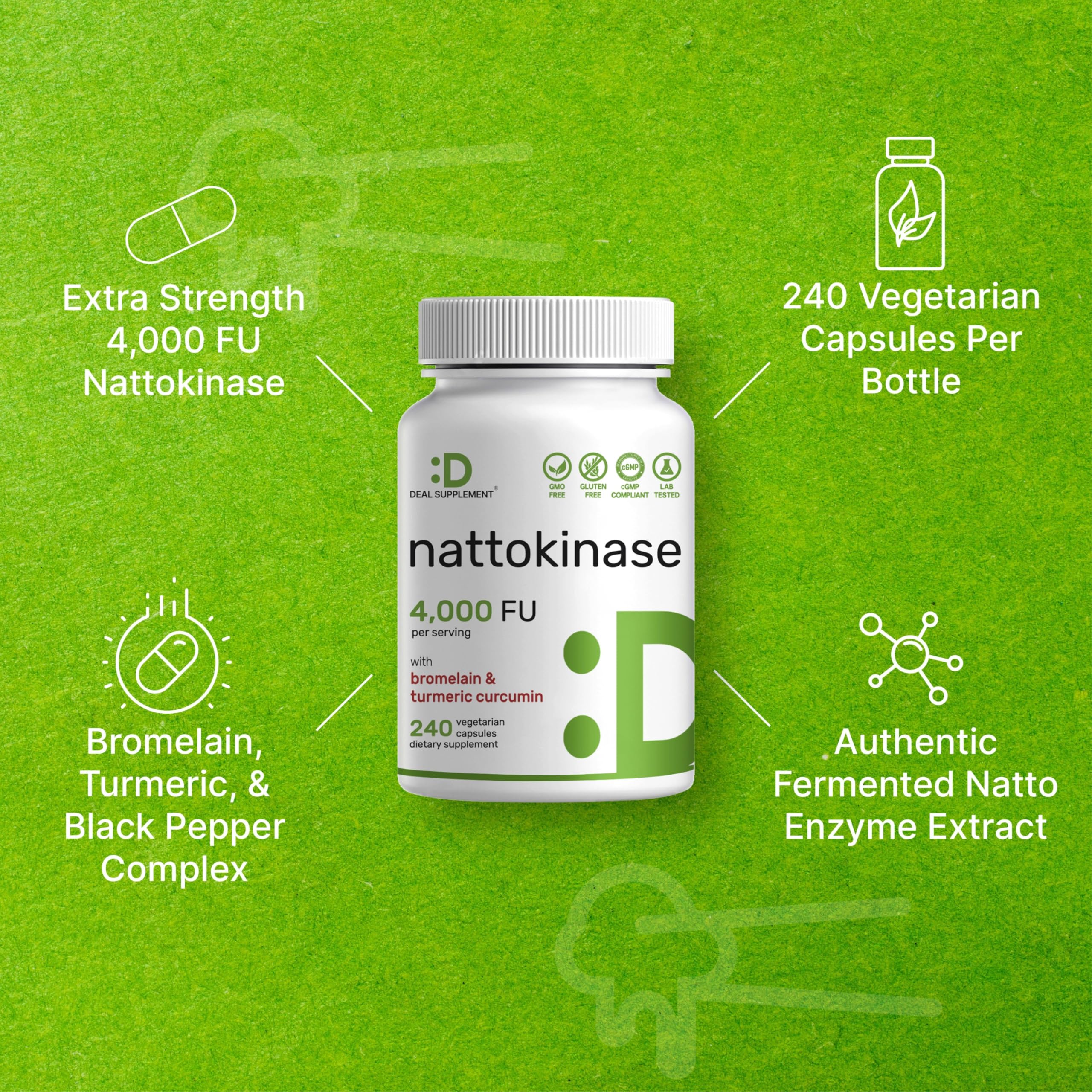 DEAL SUPPLEMENT Natto fermenté: enzymes naturels pour la digestion.