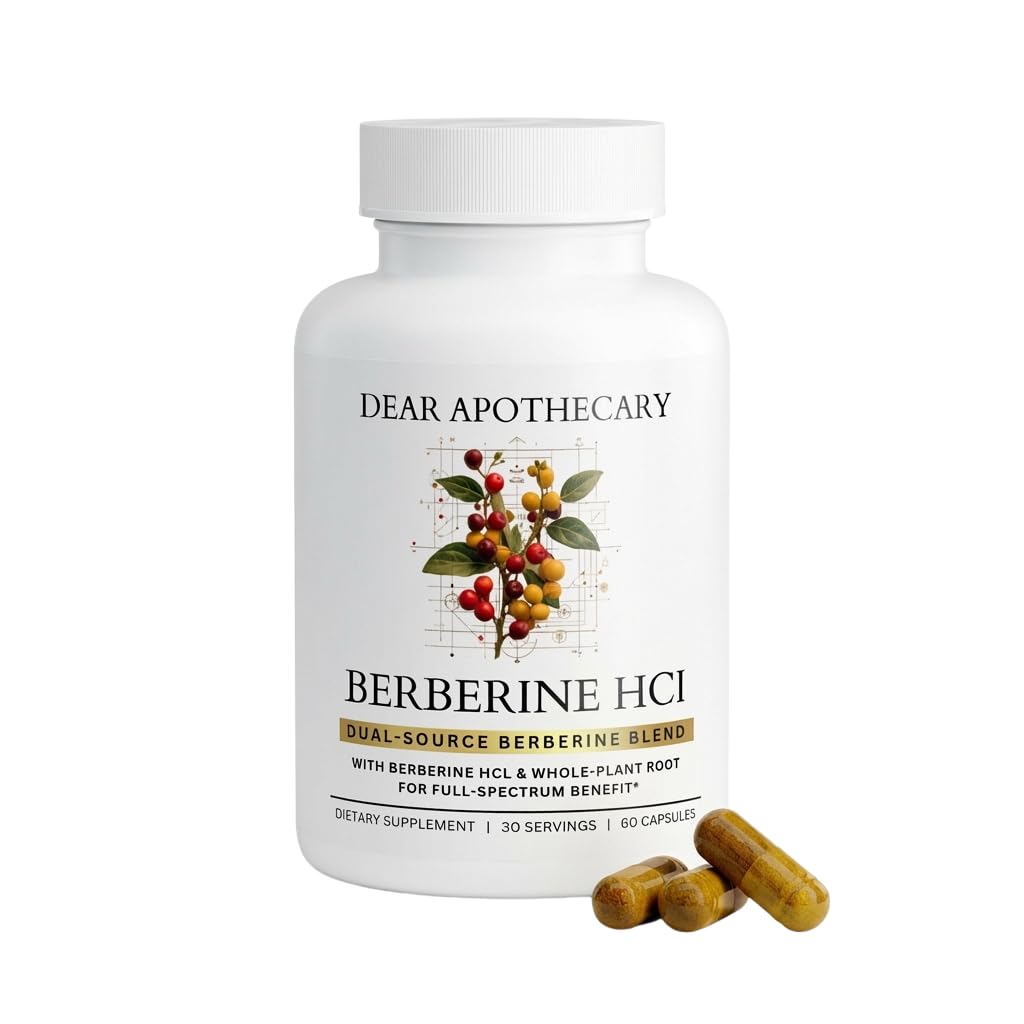 Dear Apothecary Berberine HCl 1200 mg – capsules véganes prêtes à l’emploi pour une routine quotidienne