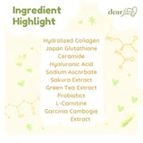 Rituel quotidien avec Dear Face et collagène melon, prêt à boire.