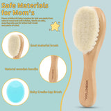 DEBETOOL brosse bebe poignée bois naturel pour une prise fiable