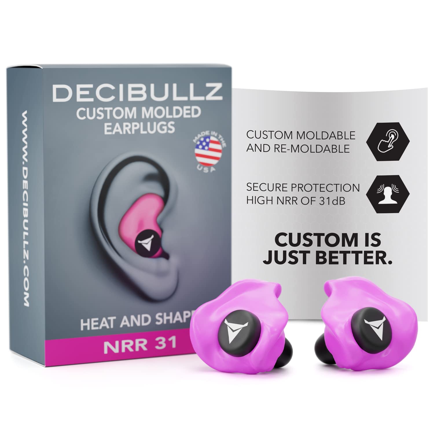Bouchon d’oreille Decibullz moulé personnalisé pour ajustement précis