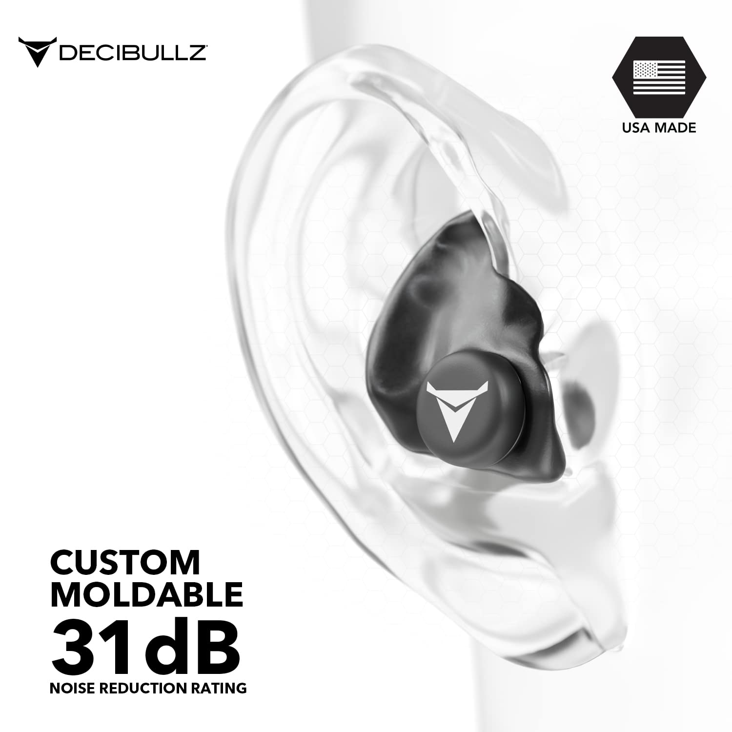 Étui portable Decibullz inclus, pratique pour le transport et le rangement.