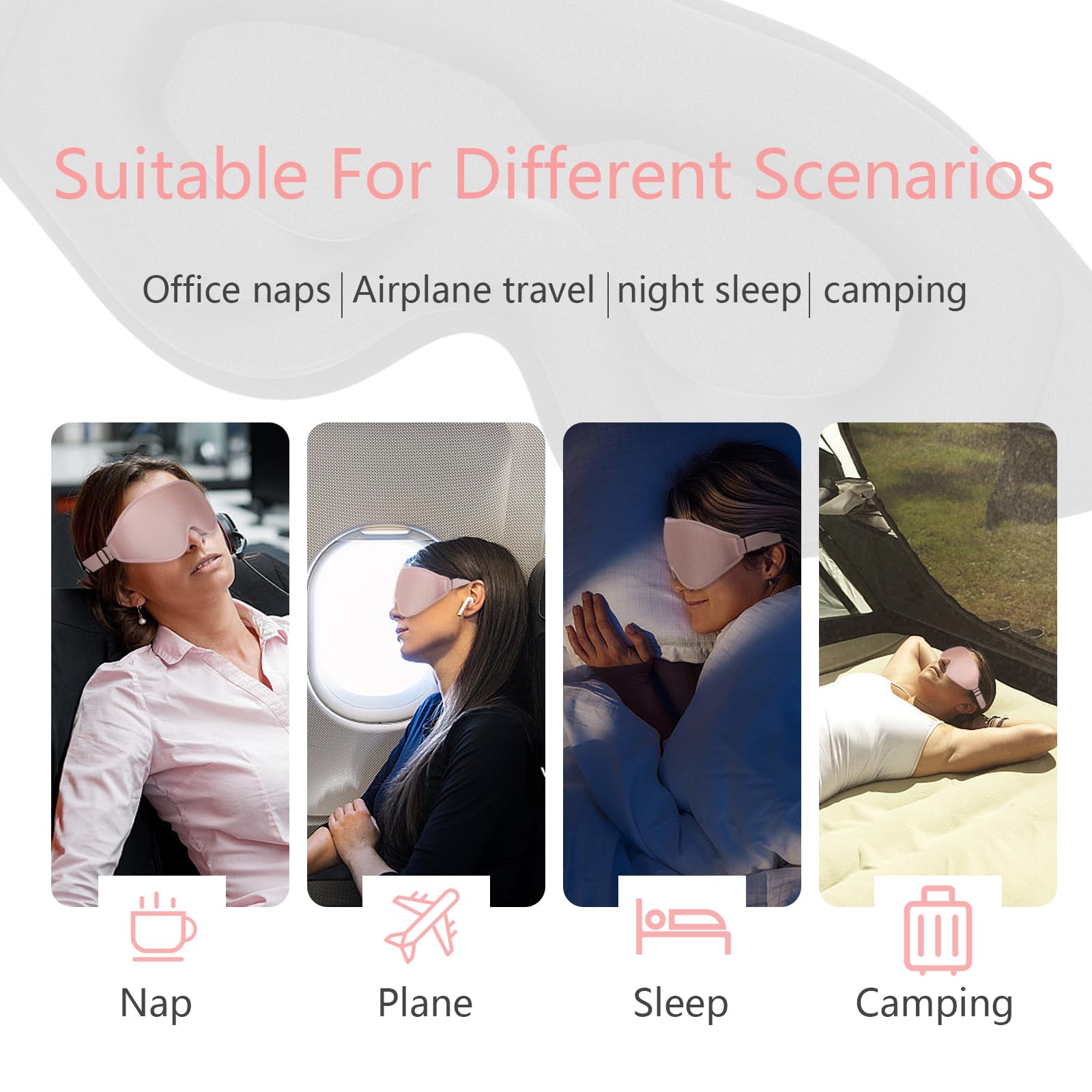 Dec.Metu masque sommeil tissu soie respirant apporte fraîcheur