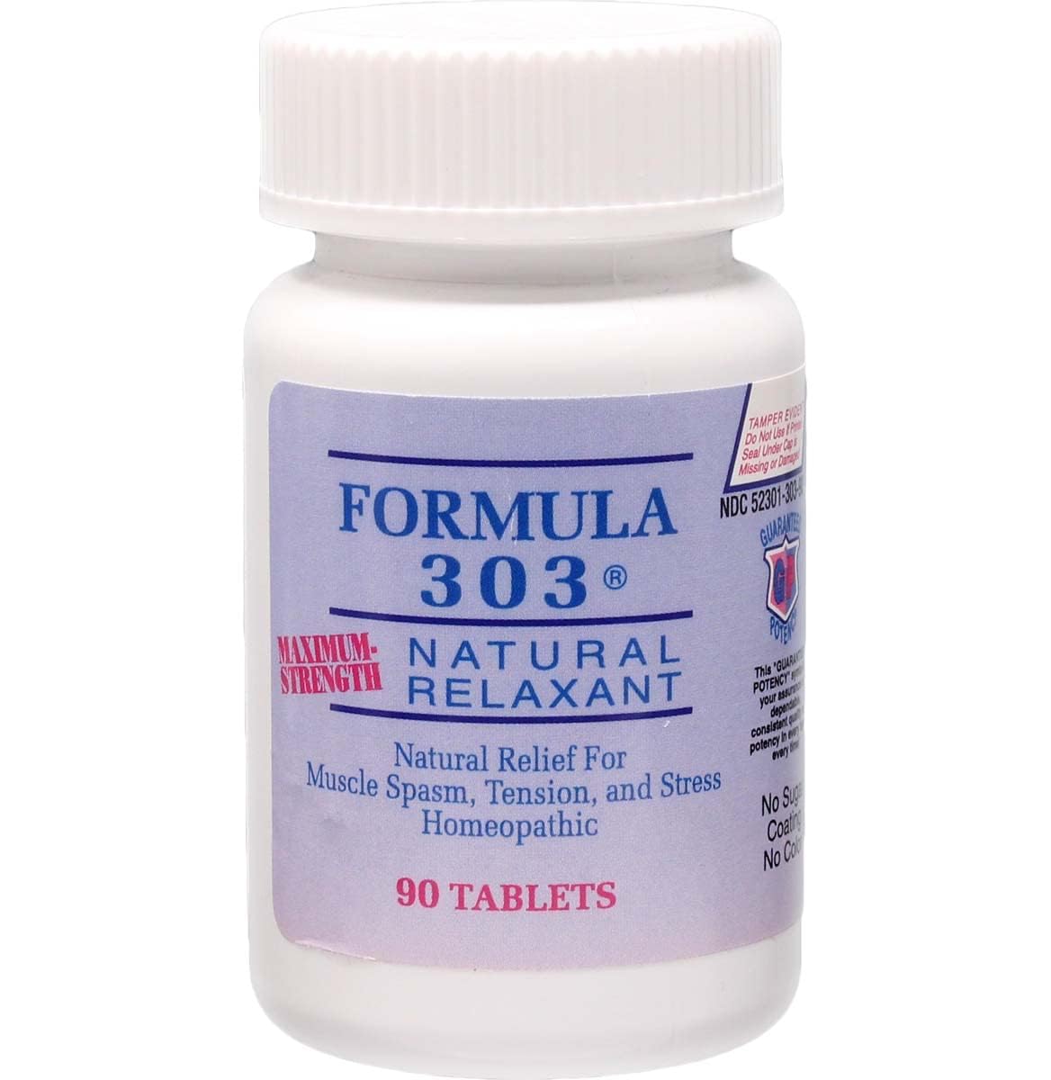 Formula 303 de Dee Cee Laboratories – bouteille de comprimés pour relaxation naturelle