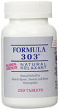 Formule 303 Dee Cee Labs, bouteille et étiquette visibles, soulagement potentiel des tensions musculaires.