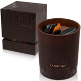 Coffret verre brun embossé Deep Eden forêt acajou