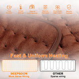 Deepsoon tapis chauffant flanelle douce, toucher peau-saine et confortable