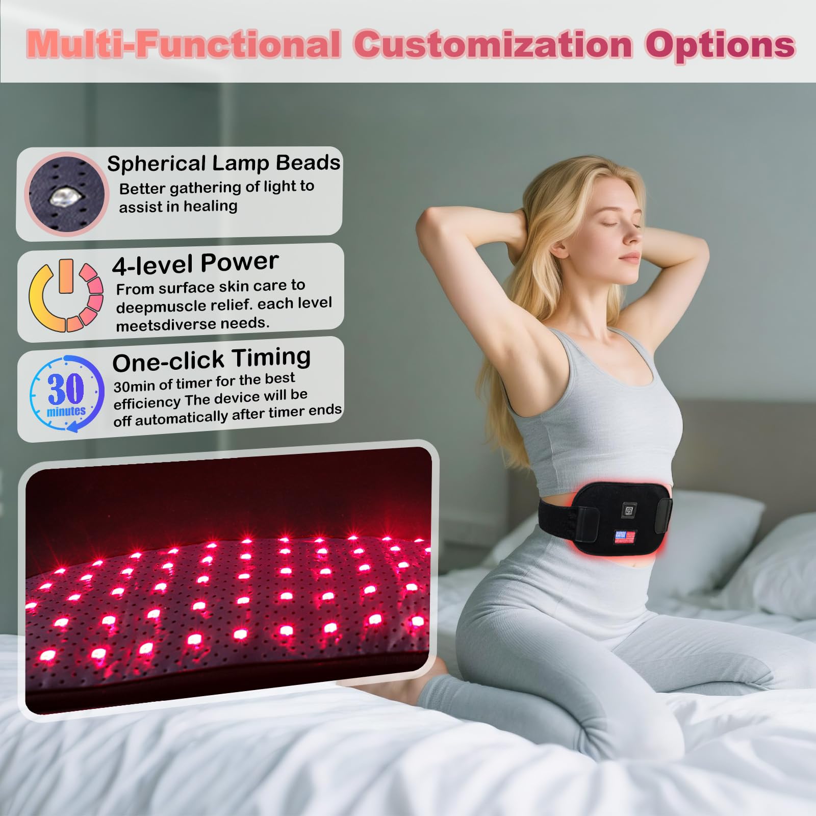 Deerbaba LED60 répartissant la lumière rouge et infrarouge pour une couverture efficace