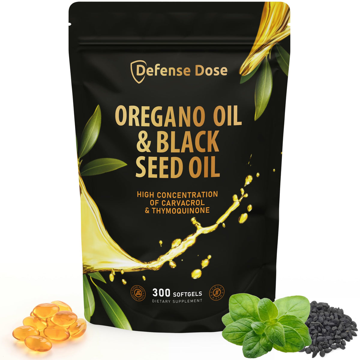 DéfenseDose Huile d'origan – bouteille visible pour le bien-être potentiel quotidien