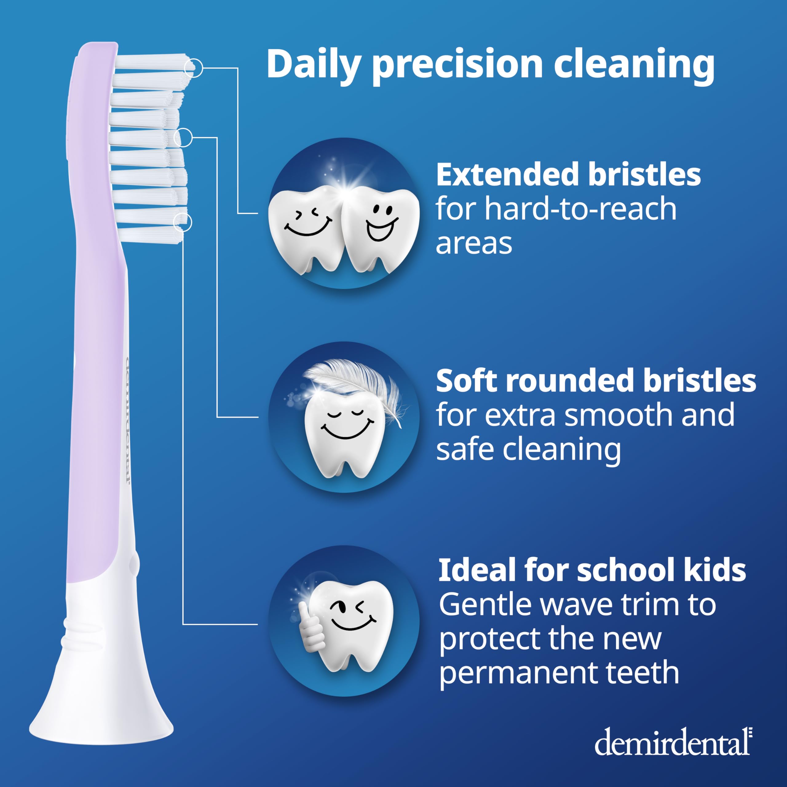 Compatible Philips Sonicare Enfants 7-10 Lilas par demirdental.