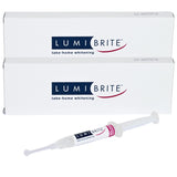 DenMat LumiBrite gel blanchiment 32 % et seringues pour usage à domicile.