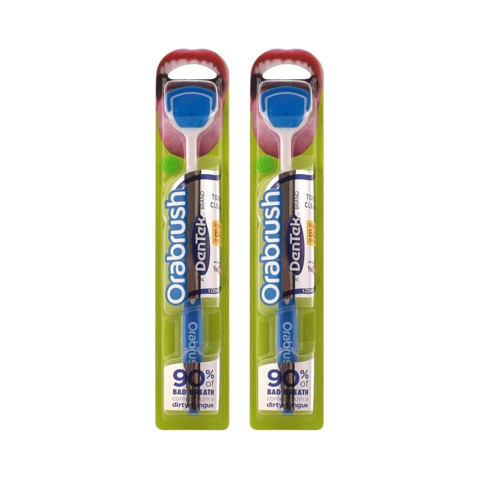 DenTek Orabrush : brins ultra-doux nettoyant la langue en douceur.