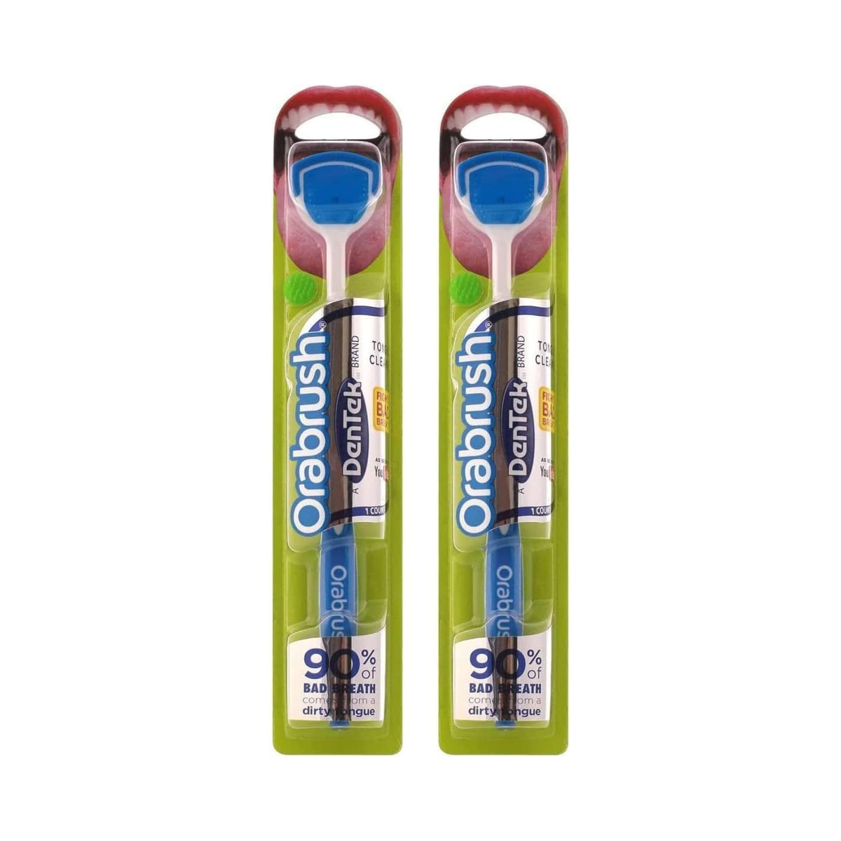 DenTek Orabrush : brins ultra-doux nettoyant la langue en douceur.