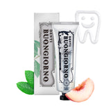 DENTI BUONGIORNO Peach Mint - tube dentifrice, blanchiment doux pour dents jaunes