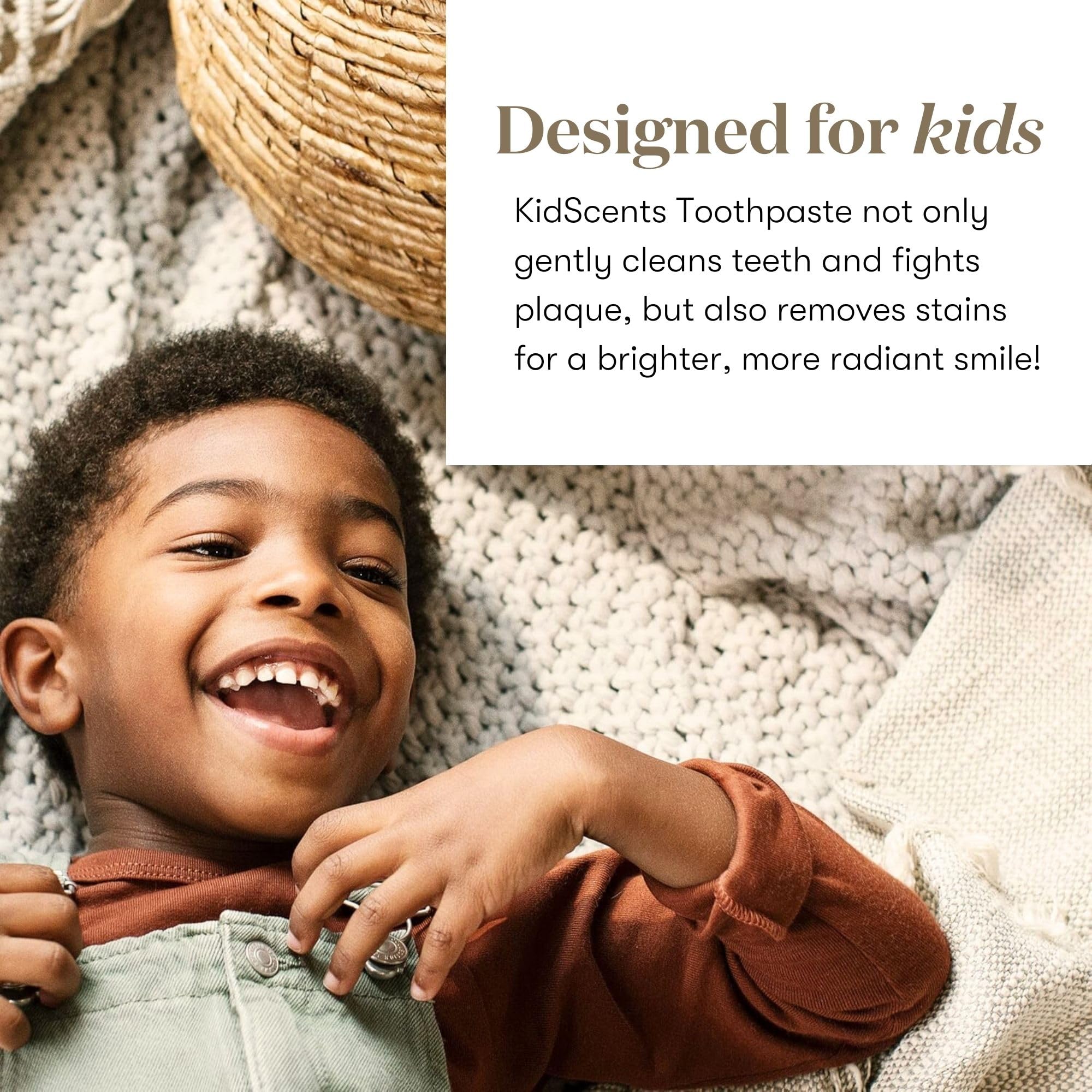 Dentifrice enfant KidScents Slique, tube 4oz, nettoyage doux et prévention des taches.