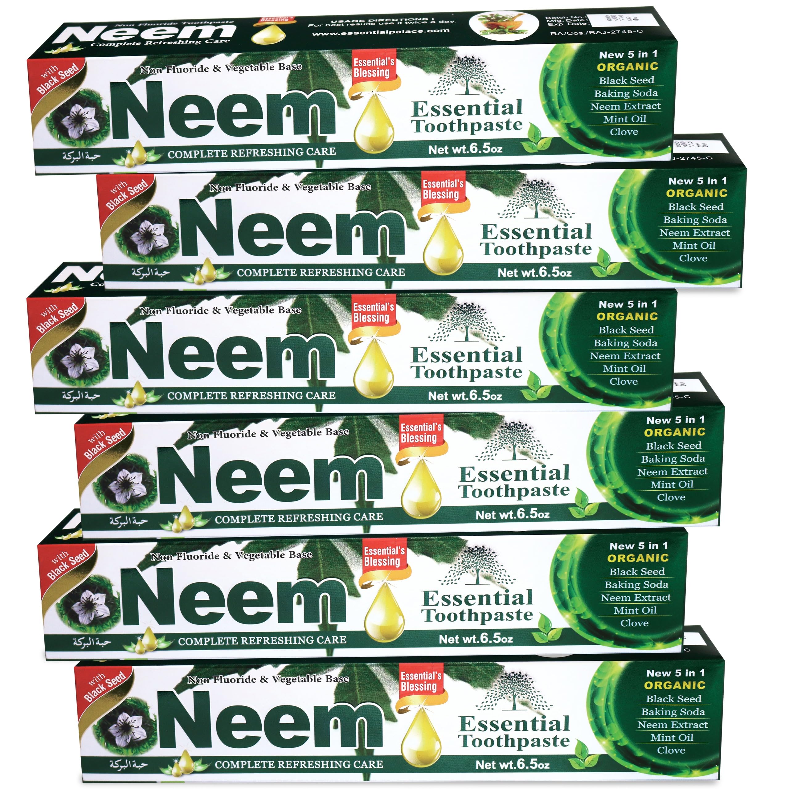 Dentifrice Neem Essentiel, aperçu du pack, haleine fraîche et soin quotidien.