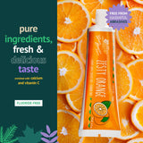 Ingrédients naturels affichés sur l’étiquette du Dentifrice Orange Zeste